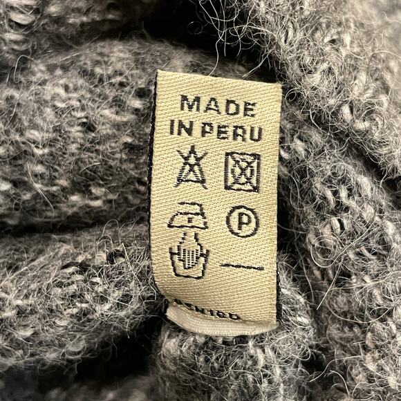 Peruvian Link M Troyan Alpaca Sweater | Charcoal 1/2 Zip Peru 100% Alpaca $175 - Picture 6 of 10